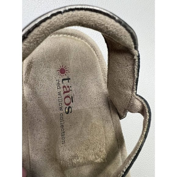 TAOS Women's Sandals Black Leather Trophy Support Adjustable Straps Size 8 - Picture 5 of 5